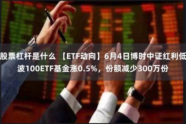 股票杠杆是什么 【ETF动向】6月4日博时中证红利低波100ETF基金涨0.5%，份额减少300万份