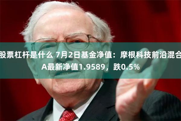 股票杠杆是什么 7月2日基金净值：摩根科技前沿混合A最新净值1.9589，跌0.5%