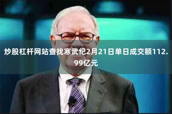 炒股杠杆网站查找寒武纪2月21日单日成交额112.99亿元
