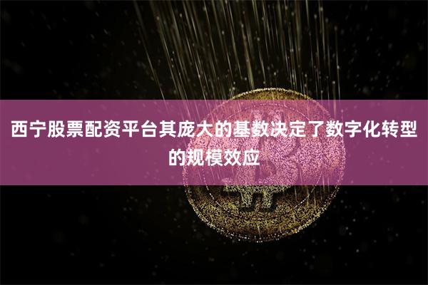 西宁股票配资平台其庞大的基数决定了数字化转型的规模效应
