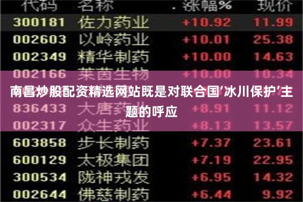 南昌炒股配资精选网站既是对联合国‘冰川保护’主题的呼应