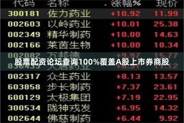 股票配资论坛查询100%覆盖A股上市券商股