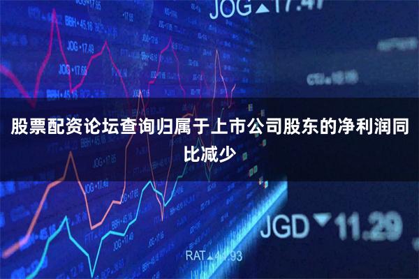 股票配资论坛查询归属于上市公司股东的净利润同比减少